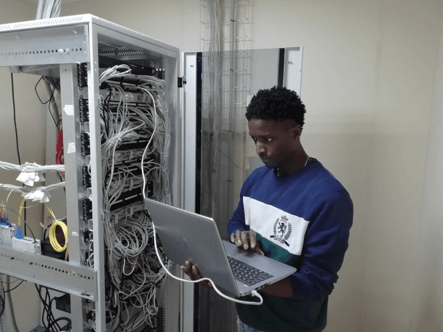 Young guy with wires